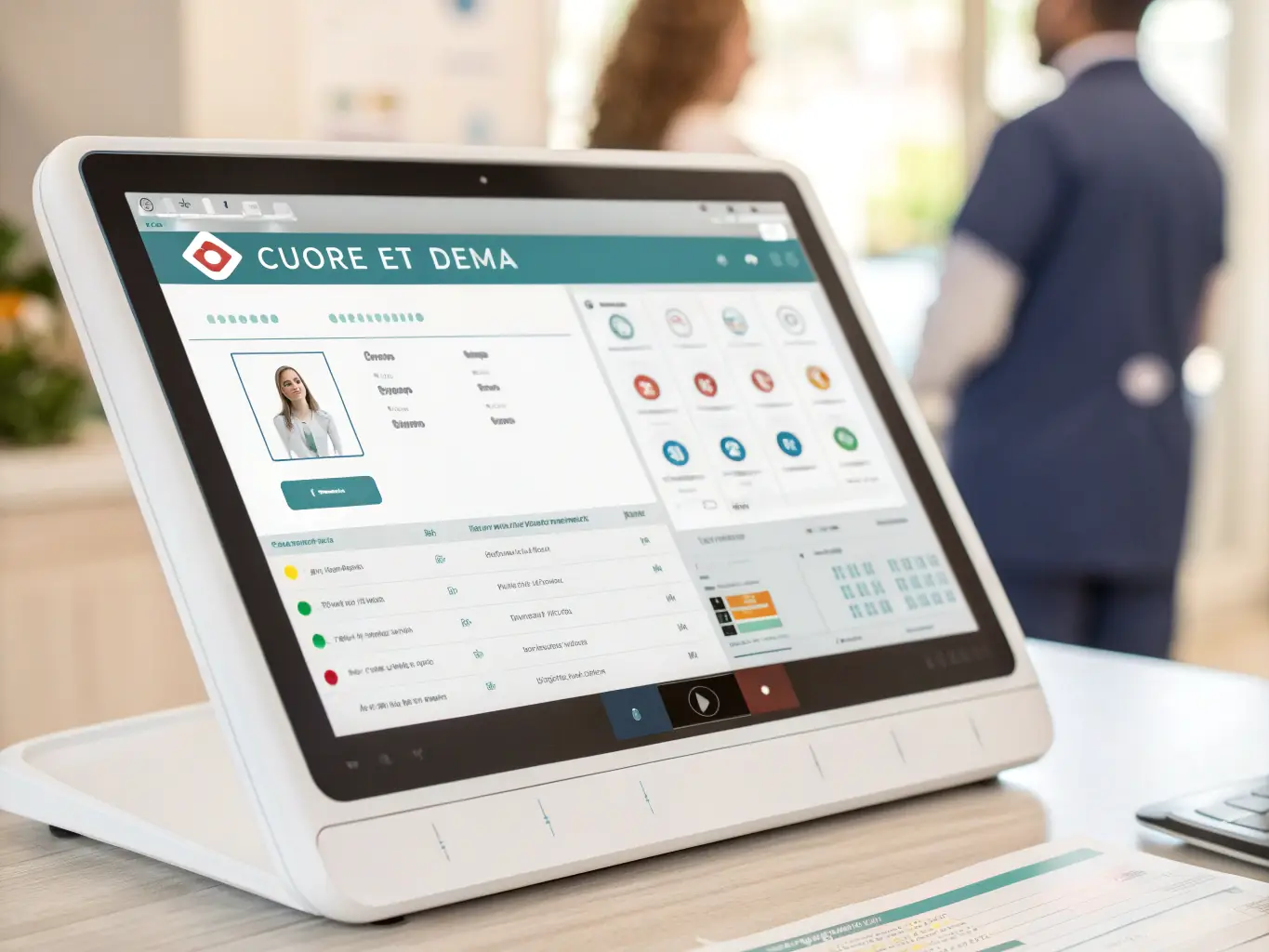 A screenshot of the medication management module in Cuore Et Derma, showing prescription details, dosage instructions, and integration with electronic prescribing systems.